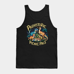 Prehistoric Picnic Pals - Dinosaur Gathering Design Tank Top